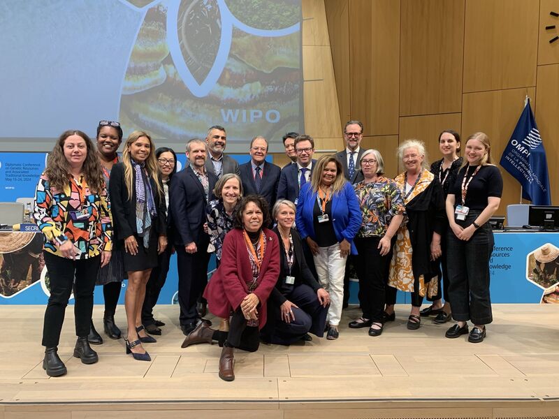 Australian Delegation, May 2024 Diplomatic Conference, seen here with WIPO DG Daren Tang, Ambassador Patriota and Wend Wendland.